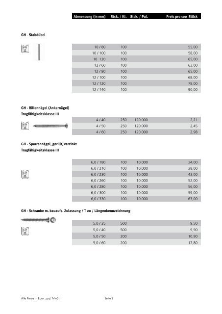 Holzverbinder â Preisliste 2007/08 - Beinbrech