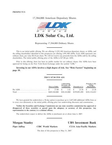 LDK Solar Co., Ltd. - Asia Europe Clean Energy (Solar) Advisory Co ...