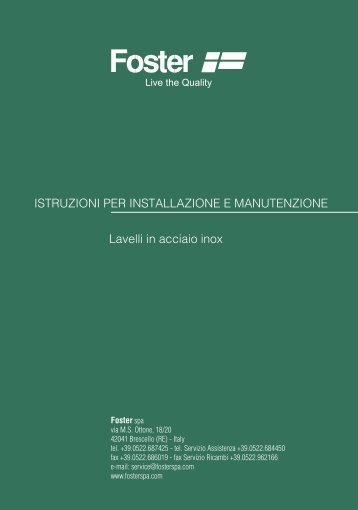 Libretto d'istruzioni - Foster