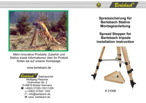 Nachträgliche Montage Spreizsischerung UNI/ Planet - Berlebach