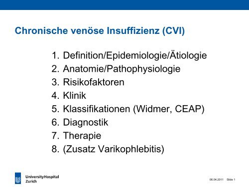 Chronische venöse Insuffizienz - Fortbildung