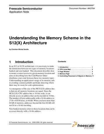 Understanding the Memory Scheme in the S12(X) - Freescale ...