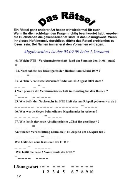 Heft 73 Ausgabe Juli 2009 - FTB