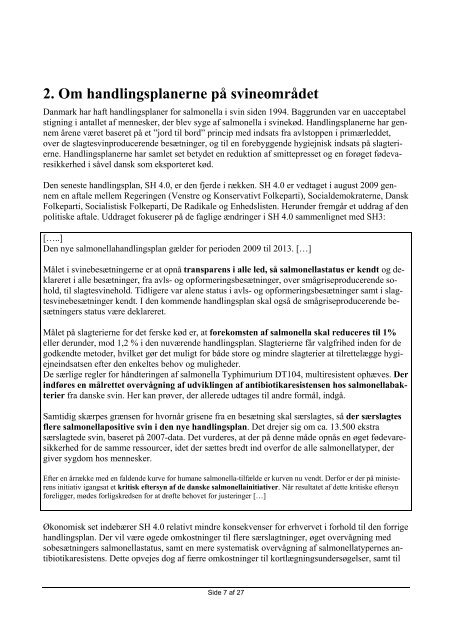 De danske systemer til overvågning og kontrol med salmonella