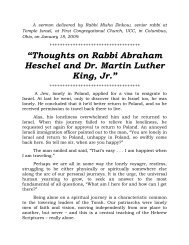 “Thoughts on Rabbi Abraham Heschel and Dr. Martin Luther King, Jr.”