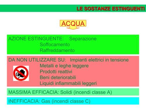 le sostanze estinguenti - Formazione e Sicurezza