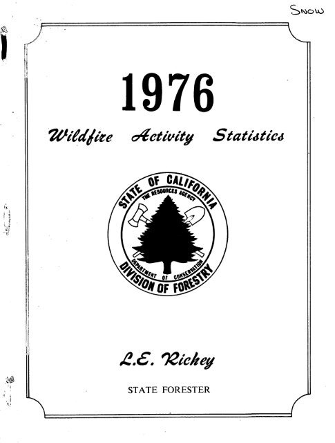 1976 Wildfire Activity Statistics - State of California