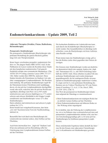Endometriumkarzinom – Update 2009, Teil 2 - Frauenheilkunde ...