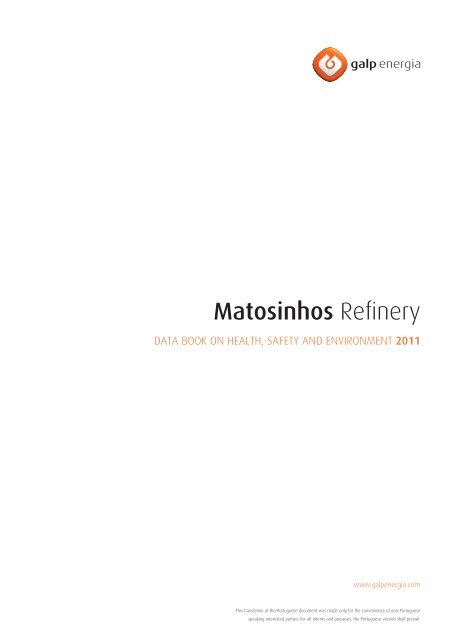 2011 Matosinhos Data Book - Galp Energia