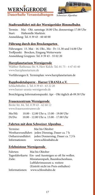 WERNIGERODE Insider Tipps Oktober 2013