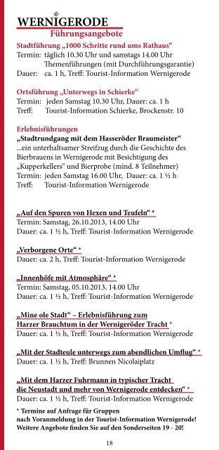 WERNIGERODE Insider Tipps Oktober 2013