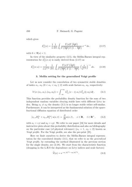 MELLIN-BARNES INTEGRALS FOR STABLE DISTRIBUTIONS AND ...