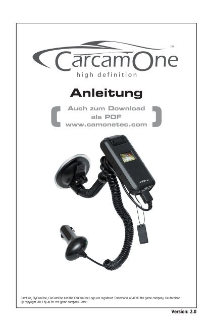 Anleitung - CamOneTec a Division of ACME the game company ...