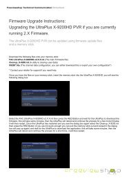 Firmware Upgrade Instructions for the UltraPlus X-9200HD PVR