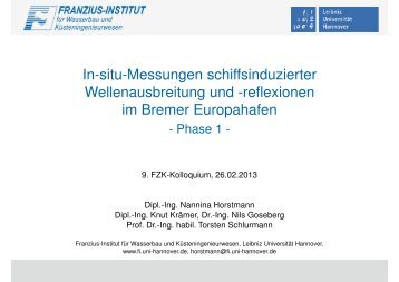 In situ-Messungen schiffsinduzierter Wellenausbreitungen und