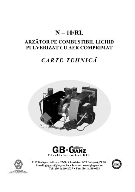Carte tehnica N-10-RL.pdf - GB-Ganz Romania Termotehnica SRL