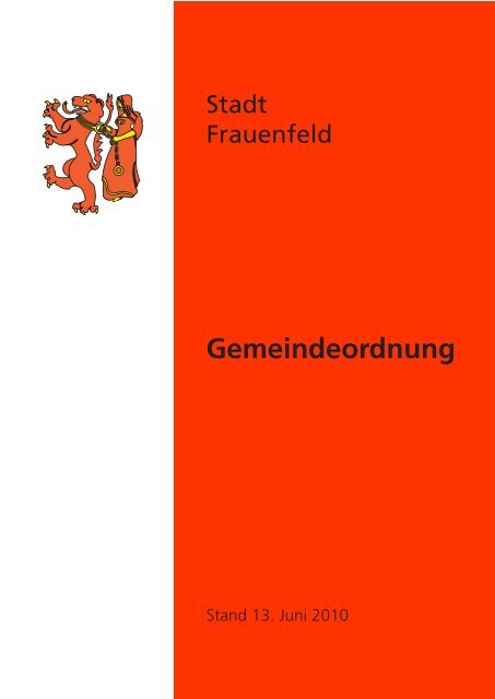 Gemeindeordnung - Stadt Frauenfeld