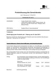 Protokollauszug des Gemeinderates - Gemeinde Gamprin