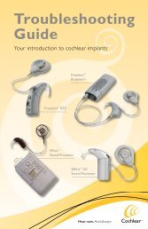 Troubleshooting Guide - For professionals - Cochlear Americas