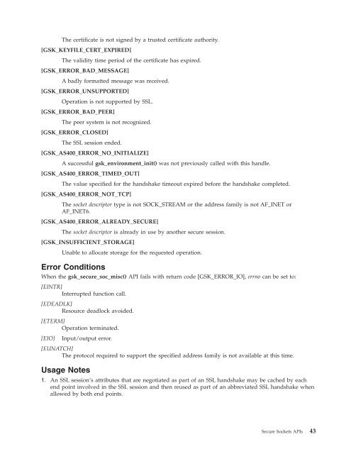 System i: Programming Secure Sockets APIs - IBM