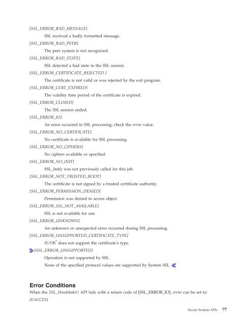 System i: Programming Secure Sockets APIs - IBM