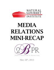 Media Relations Recap - May 2013 (PDF) - The Natural Gourmet ...