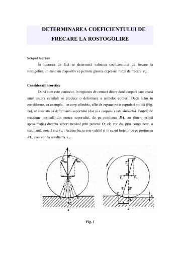 Determinarea coeficientului de frecare la rostogolire