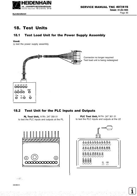 Service Manual TNC 407 / TNC 415 - heidenhain - DR. JOHANNES ...