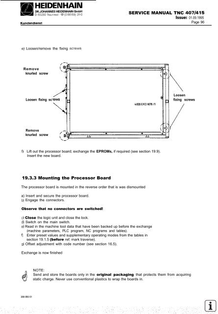 Service Manual TNC 407 / TNC 415 - heidenhain - DR. JOHANNES ...