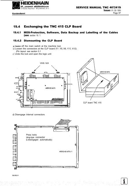 Service Manual TNC 407 / TNC 415 - heidenhain - DR. JOHANNES ...