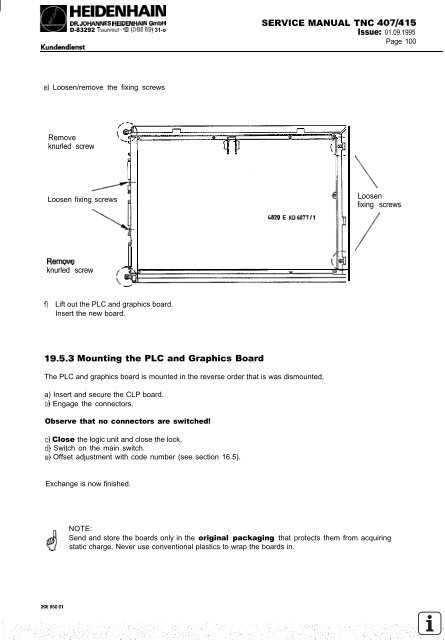 Service Manual TNC 407 / TNC 415 - heidenhain - DR. JOHANNES ...