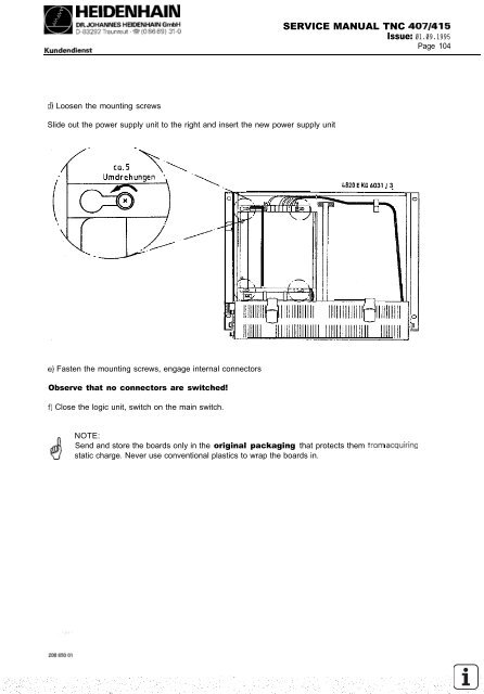 Service Manual TNC 407 / TNC 415 - heidenhain - DR. JOHANNES ...