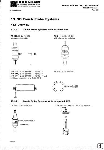 Service Manual TNC 407 / TNC 415 - heidenhain - DR. JOHANNES ...