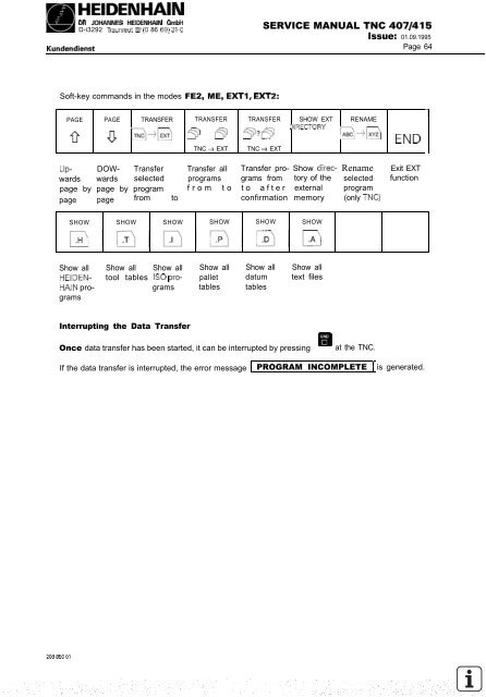 Service Manual TNC 407 / TNC 415 - heidenhain - DR. JOHANNES ...