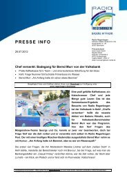 PRESSE INFO - Radio Regenbogen