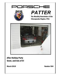 PATTER - Porsche Club Chesapeake Region PCA