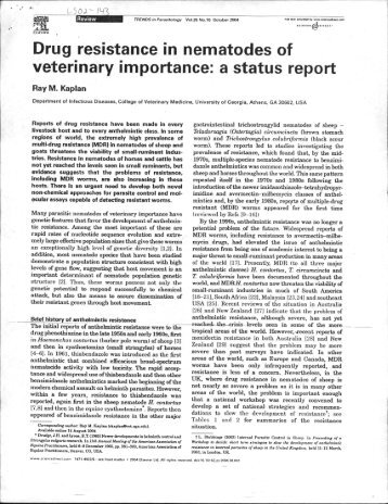 Drug resistance in nematodes of veterinary importance: a status report