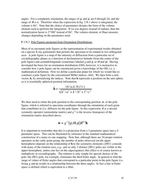 ¶ 3. Mathematical Representation of Crystal Orientation, Misorientation