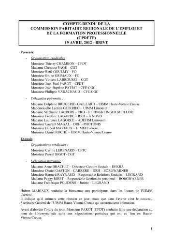 Limousin - CPREFP 19 04 12 - La cgt