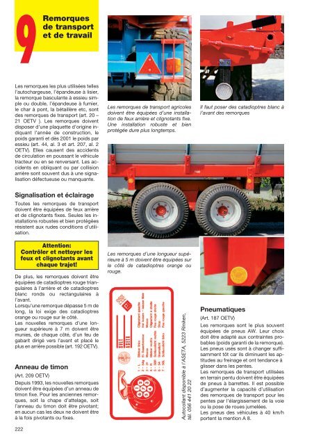 Agriculteurs dans le trafic routier