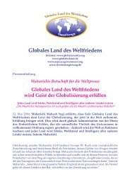 Globales Land des Weltfriedens - Maharishi Vedische Medizin