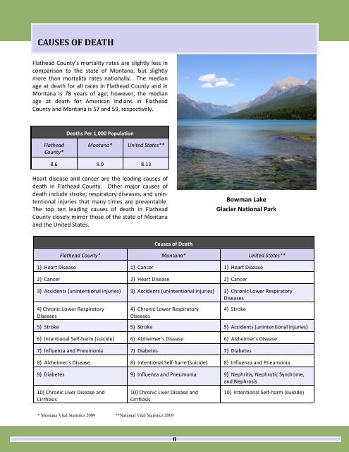 Community Health Assessment 2013 - Flathead County, Montana