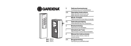 OM, Gardena, Funksteuerung und Funksteckdose, Art 07874-20, Art ...