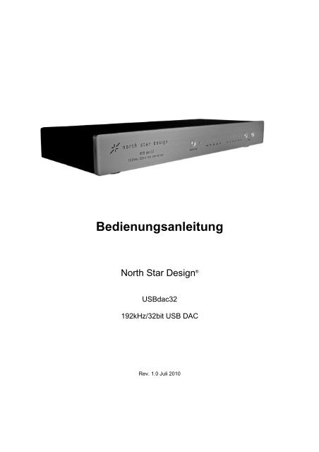 Bedienungsanleitung North Star Design ... - Friends of Audio