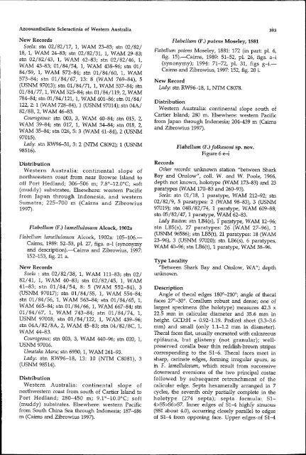 Azooxanthellate Scleractinia (Cnidaria: Anthozoa) - Western ...