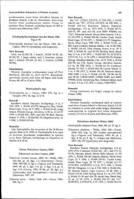 Azooxanthellate Scleractinia (Cnidaria: Anthozoa) - Western ...