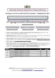 Passenger Cars for new HO GE P42 Locomotives - Gaugemaster.com