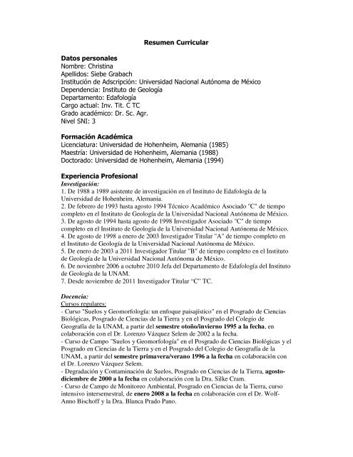 dra. christina desiree siebe grabach - Foro Consultivo Científico y
