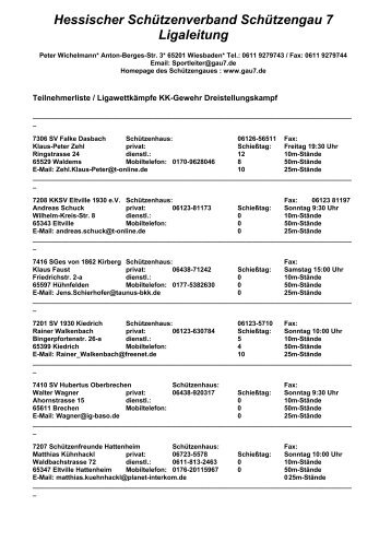 Sportgewehr - Gau 7 Rheingau