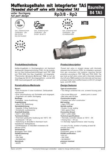 Datenblatt Kugelhahn_84TAS - G. Bee GmbH